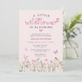 Elegant Kleine Wildbloem Boho Meisje Baby shower Kaart (Staand voorkant)