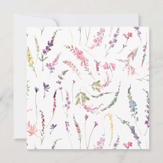 Elegant Kleine Wildflower Script Meisje Baby showe Kaart (Achterkant)