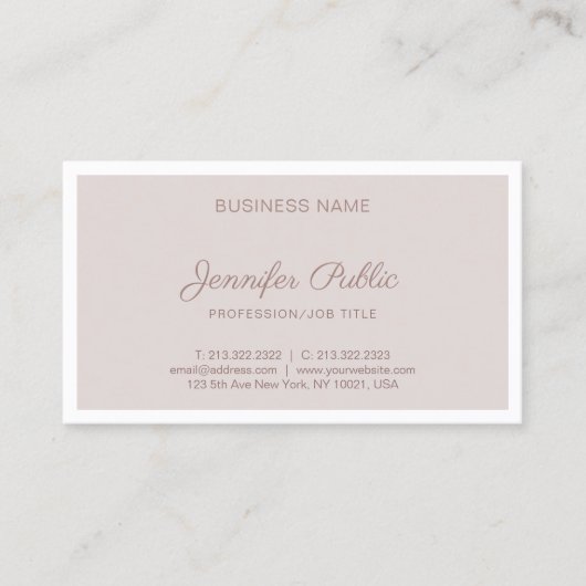 Elegant  kleuren, eenvoudig in kleur visitekaartje (Voorkant)