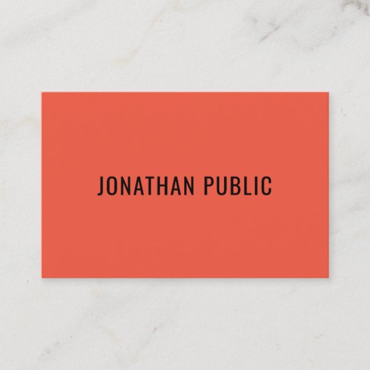 Elegant kleuren Oranje rood blauw, eenvoudig Visitekaartje (Voorkant)