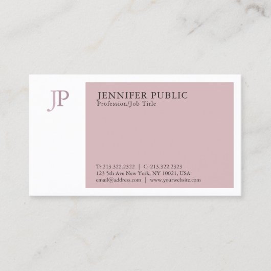 Elegant kleurenmodern professioneel monogram visitekaartje (Voorkant)