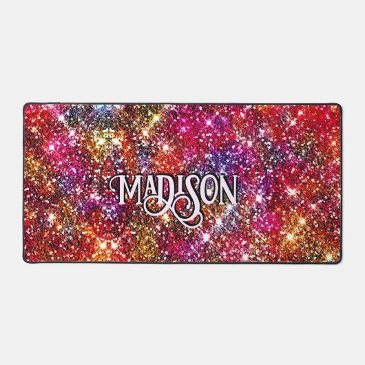 Elegant kleurig faux Glitter monogram Bureaumat (Voorkant)