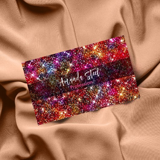 Elegant kleurig faux Glitter monogram Magnetisch Visitekaartje