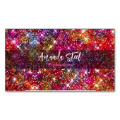 Elegant kleurig faux Glitter monogram Magnetisch Visitekaartje (Voorkant)