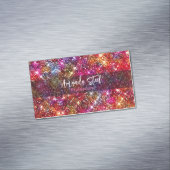 Elegant kleurig faux Glitter monogram Magnetisch Visitekaartje (Voorbeeld)