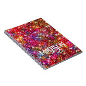 Elegant kleurig faux Glitter monogram Notitieboek (Rechterzijde)