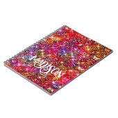 Elegant kleurig faux Glitter monogram Notitieboek (Linkerzijde)