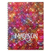 Elegant kleurig faux Glitter monogram Notitieboek (Voorkant)