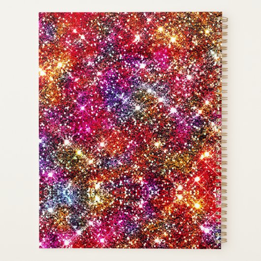 Elegant kleurig faux Glitter monogram Planner (Achterkant)