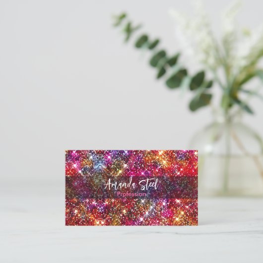 Elegant kleurig faux Glitter monogram Visitekaartje (Staand voorkant)