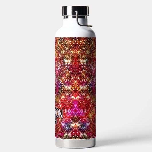 Elegant kleurig faux Glitter monogram Waterfles (Links)