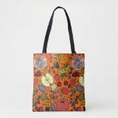 Elegant kleurig fruitpatroon l Citrus l Sinaasappe Tote Bag (Voorkant)