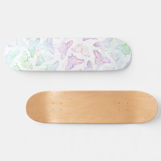 Elegant kleurig glitter Butterfly-ontwerp Persoonlijk Skateboard (Horizontaal)