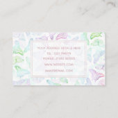 Elegant kleurig glitter Butterfly-ontwerp Visitekaartje (Achterkant)