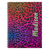 Elegant kleurig glitter, dierlijk monogram notitieboek (Voorkant)