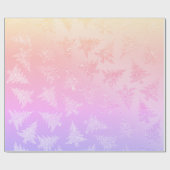 Elegant kleurig holografisch kerstpatroon cadeaupapier (Vlak)