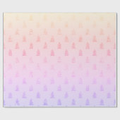 Elegant kleurig holografisch kerstpatroon cadeaupapier (Vlak)