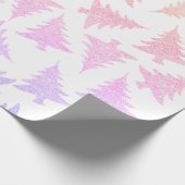 Elegant kleurig holografisch kerstpatroon cadeaupapier (Hoek)