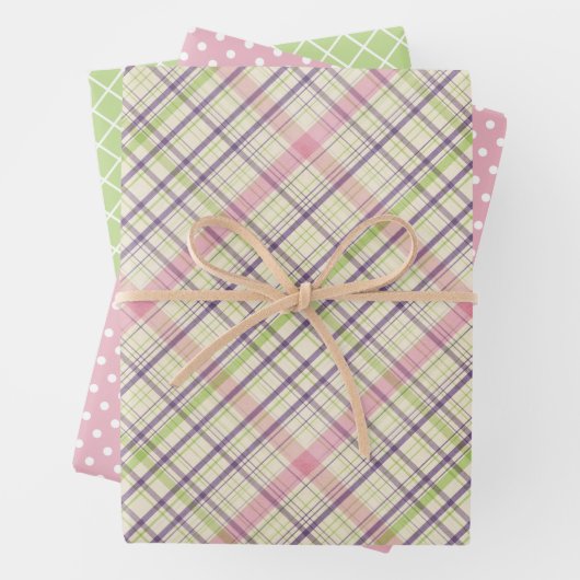 Elegant kleurig licht trommelpatroon inpakpapier vel (In situ)