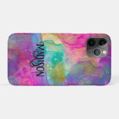 Elegant kleurig marmer monogram Case-Mate iPhone case (Achterkant (horizontaal))