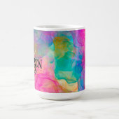 Elegant kleurig marmer monogram koffiemok (Center)