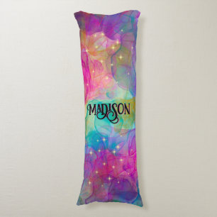 Elegant kleurig marmer monogram lichaamskussen