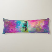 Elegant kleurig marmer monogram lichaamskussen (Voorkant)