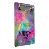 Elegant kleurig marmer monogram mini klembord (Schuin)