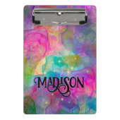 Elegant kleurig marmer monogram mini klembord (Voorkant)