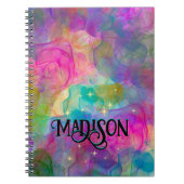 Elegant kleurig marmer monogram notitieboek (Voorkant)