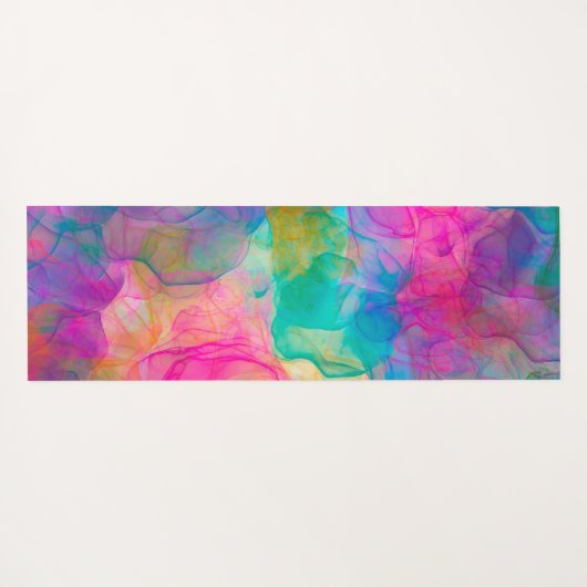 Elegant kleurig marmer monogram yogamat (Achterkant (horizontaal))