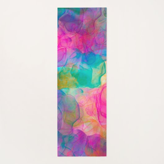 Elegant kleurig marmer monogram yogamat (Achterkant)