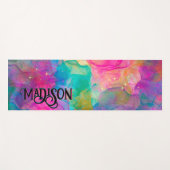 Elegant kleurig marmer monogram yogamat (Voorkant (horizontaal))