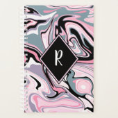 Elegant kleurig marmer roze paars blauw planner (Voorkant)