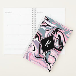 Elegant kleurig marmer roze paars blauw planner