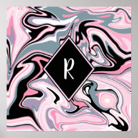 Elegant kleurig marmer roze paars blauw