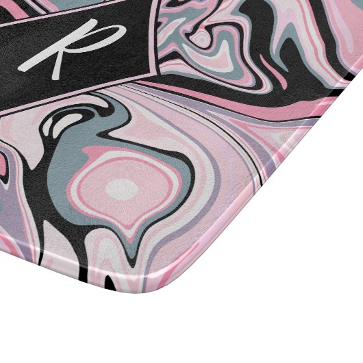 Elegant kleurig marmer roze paars blauw snijplank (Hoek)