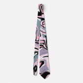 Elegant kleurig marmer roze paars blauw stropdas (Achterkant)