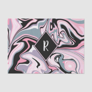 Elegant kleurig marmer roze paars blauw tissuepapier
