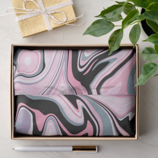 Elegant kleurig marmer roze paars blauw tissuepapier (Geschenk)