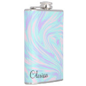 elegant kleurig roze blauw paars witte marmer heupfles (Rechts)