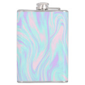 elegant kleurig roze blauw paars witte marmer heupfles (Achterkant)