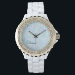 elegant kleurig roze blauw paars witte marmer horloge<br><div class="desc">Mooie kleuren van het snoep en elegante marmer.</div>