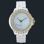 elegant kleurig roze blauw paars witte marmer horloge<br><div class="desc">Mooie kleuren van het snoep en elegante marmer.</div>