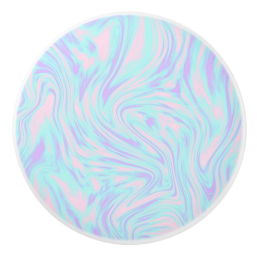 elegant kleurig roze blauw paars witte marmer keramische knop (Voorkant)