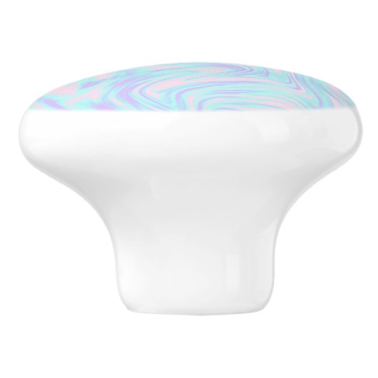 elegant kleurig roze blauw paars witte marmer keramische knop (Zijkant)