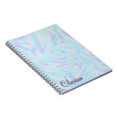 elegant kleurig roze blauw paars witte marmer notitieboek (Rechterzijde)