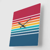 Elegant kleurig Stripes patroon Vierkante Klok (Hoek)