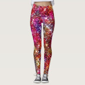 Elegant kleurige faux Glitter monogram Leggings (Voorkant)