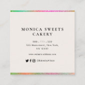 Elegant kleurige kraakbekerij vierkante visitekaartje (Achterkant)